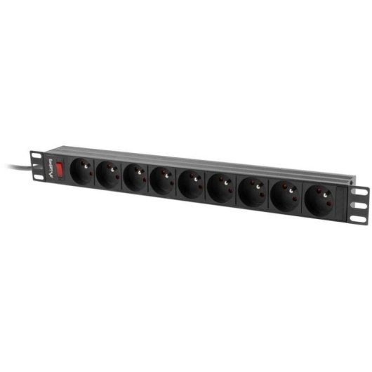 Régua de tomadas Lanberg PDU-09E-0300-BK 9 tomadas Tipo E proteção e interruptor