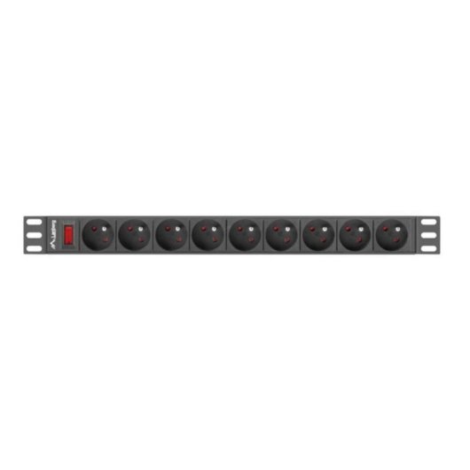 Régua de tomadas Lanberg PDU-09E-0300-BK 9 tomadas Tipo E proteção e interruptor