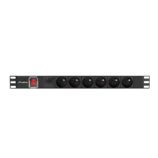 PDU Lanberg PDU-06E-0200-BK 6-Ausgänge 16A 200cm Aluminium Schwarz