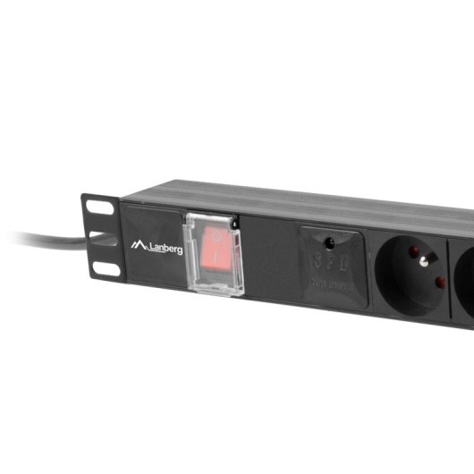 PDU Lanberg PDU-06E-0200-BK 6-Ausgänge 16A 200cm Aluminium Schwarz
