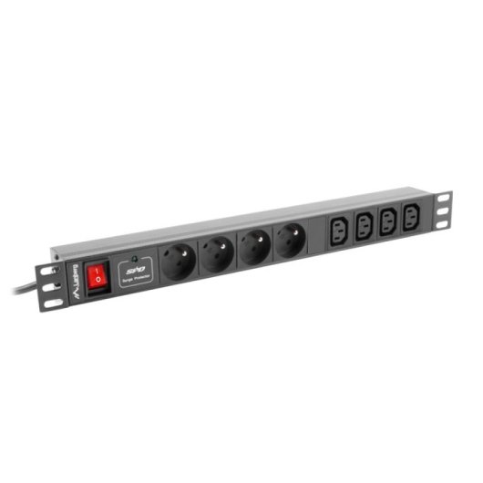 PDU Lanberg PDU-04E04I-0200-IEC-BK 1U 4 salidas C13 Tipo E Horizontal Negro Rack 2m 10A