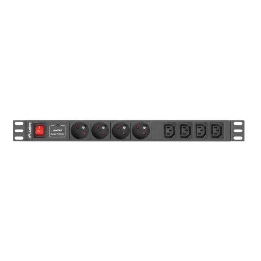 Multiprise Lanberg PDU-04E04I-0200-IEC-BK 4 Prises avec Protection et Interrupteur pour Rack