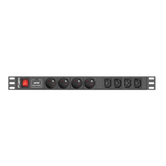 PDU Lanberg PDU-04E04I-0200-IEC-BK 1U 4 salidas C13 Tipo E Horizontal Negro Rack 2m 10A