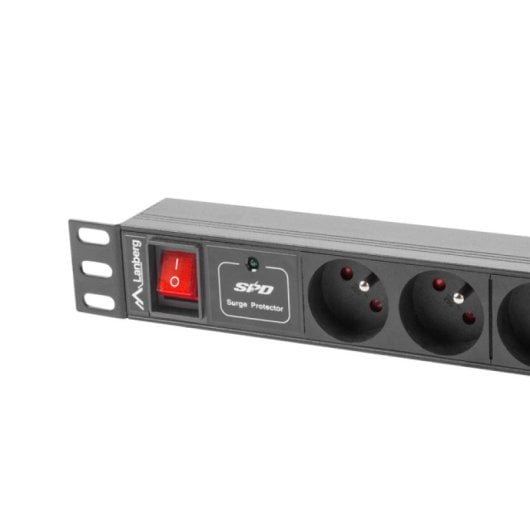 PDU Lanberg PDU-04E04I-0200-IEC-BK 1U 4 salidas C13 Tipo E Horizontal Negro Rack 2m 10A