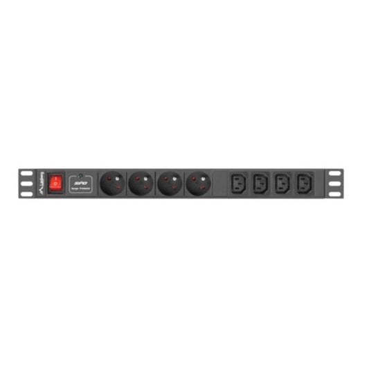 Multiprise Lanberg PDU-04E04I-0200-IEC-BK 4 Prises avec Protection et Interrupteur pour Rack