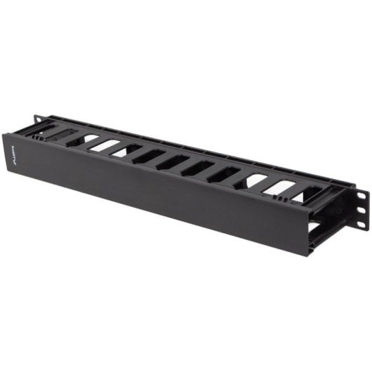 Organizador de cables 1U Lanberg AK-1703-B ABS 19" RAL9004 Negro con tornillos M6