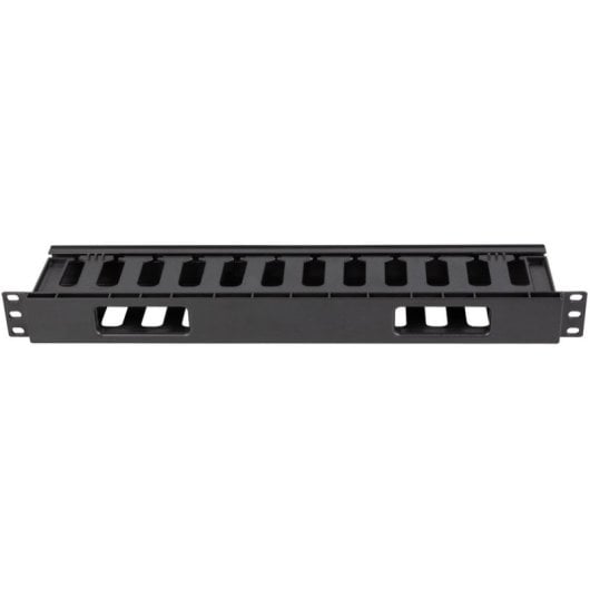 Organizador de cables 1U Lanberg AK-1703-B ABS 19" RAL9004 Negro con tornillos M6