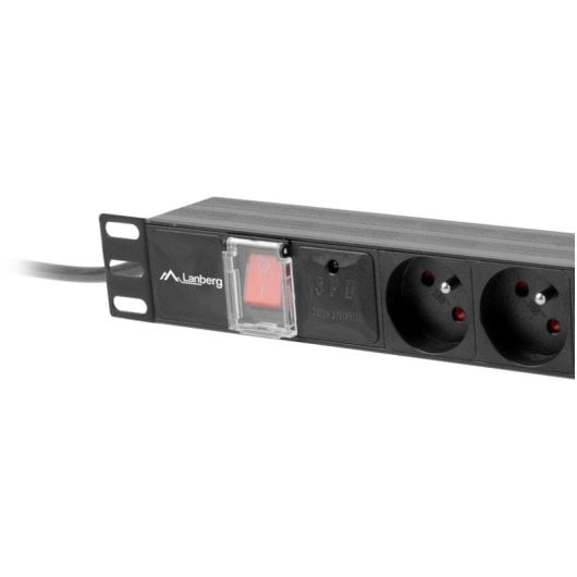 Regleta PDU Lanberg PDU-04E04I-0200-BK 1U 4x IEC C13 16A 2m Horizontal Aluminio