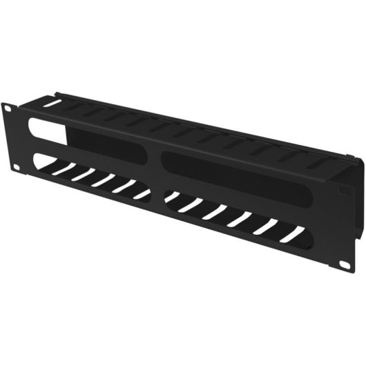 Organizador de cables Lanberg AK-1705-B 2U 19" acero negro RAL9004 incluye tornillos M6