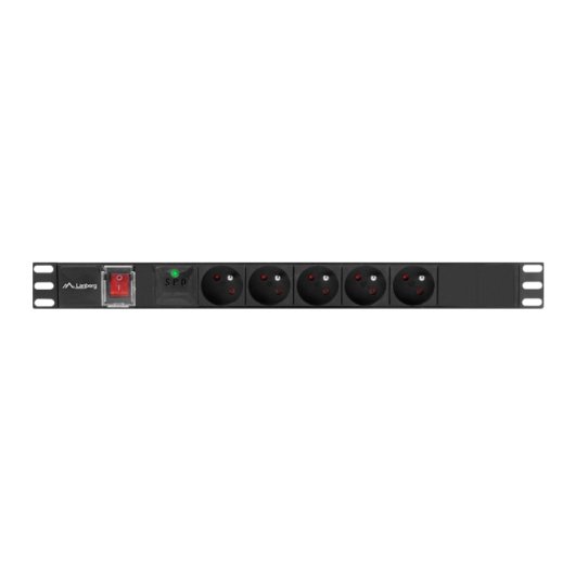 PDU Lanberg PDU-05E-0200-BK 1U Orizzontale Alluminio Nero 5 Prese Tipo E 16A 4000W