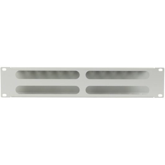 Organizador de cables Lanberg AK-1705-S 2U 19" acero gris RAL7035 con tapón y tornillos M6