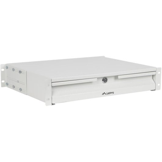 Cajón 19" Lanberg AK-2001-S Acero Gris RAL7035 2U Carga 90kg Ajustable 360-450mm