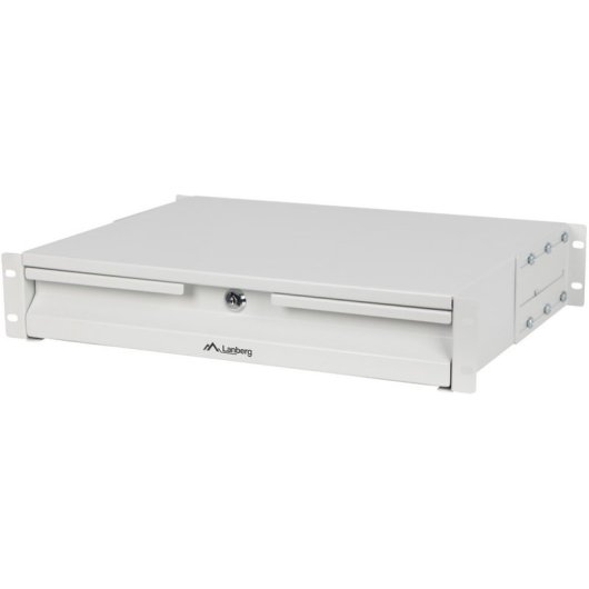 Cajón 19" Lanberg AK-2001-S Acero Gris RAL7035 2U Carga 90kg Ajustable 360-450mm