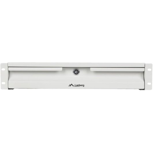 Cajón 19" Lanberg AK-2001-S Acero Gris RAL7035 2U Carga 90kg Ajustable 360-450mm
