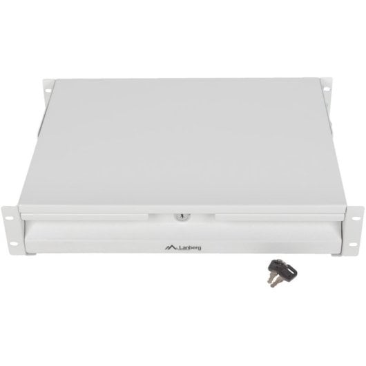 Cajón 19" Lanberg AK-2001-S Acero Gris RAL7035 2U Carga 90kg Ajustable 360-450mm