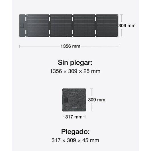 Painel Solar Ecoflow River 2 60W Tipo C Preto Dobrável