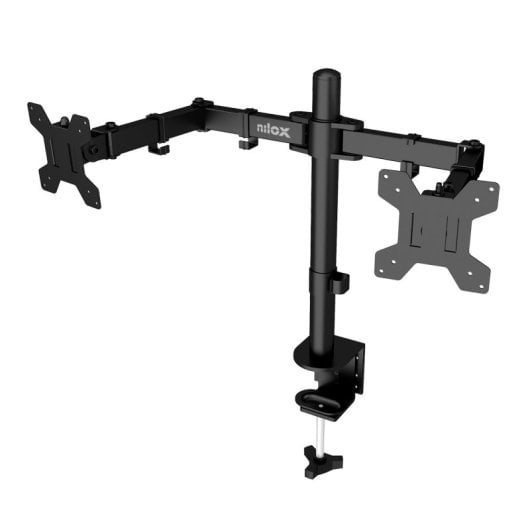 Nilox Soporte de Brazo para 2 Monitores Hasta 32" 8Kg Máx VESA 100x100/75x75 Negro