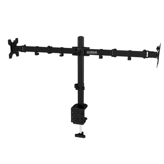 Nilox Soporte de Brazo para 2 Monitores Hasta 32" 8Kg Máx VESA 100x100/75x75 Negro
