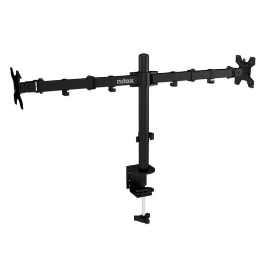 Nilox Soporte de Brazo para 2 Monitores Hasta 32" 8Kg Máx VESA 100x100/75x75 Negro