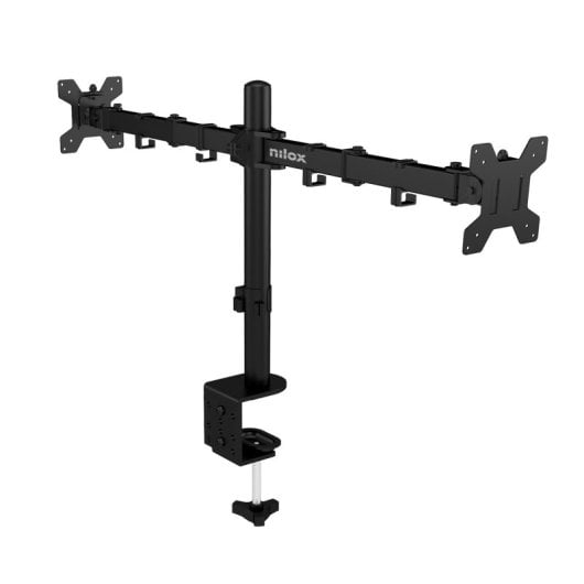 Nilox Soporte de Brazo para 2 Monitores Hasta 32" 8Kg Máx VESA 100x100/75x75 Negro