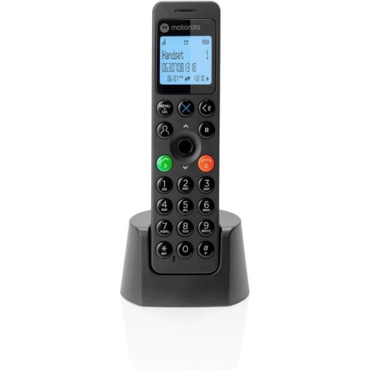 Teléfono inalámbrico Motorola DOT201 DECT Altavoz 100 contactos Negro terminal con pantalla