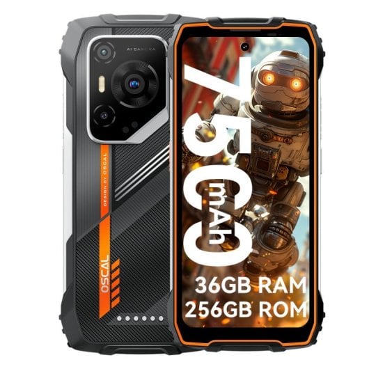Smartphone OSCAL Pilot 3 12 Go 256 Go 5G Écran 6,78 pouces Triple caméra IA 50 MP