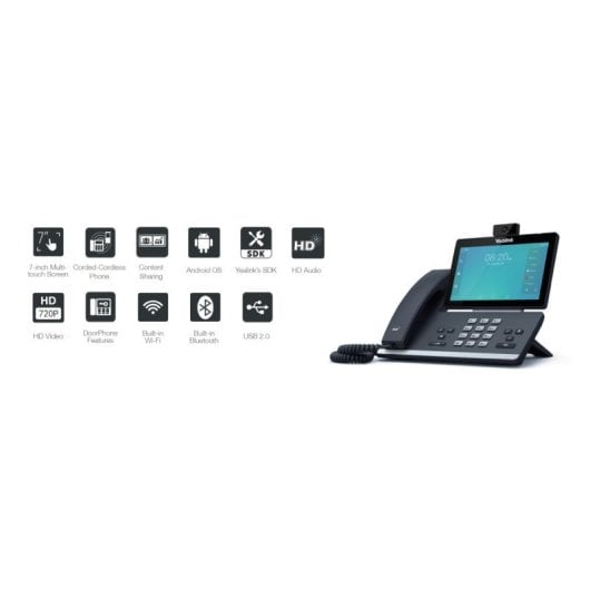 Yealink SIP-T58A Telefono IP nero Bluetooth WiFi Telecamera HD 5MP PoE Android