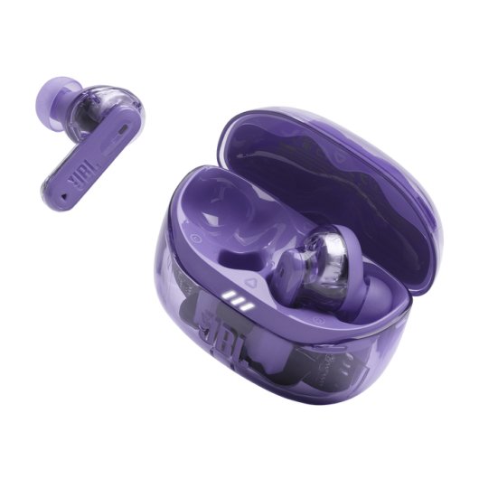Auriculares JBL Tune Beam 2 Ghost Edition Inalámbricos Bluetooth 5.3 com Cancelamento de Ruído e Cor Malva