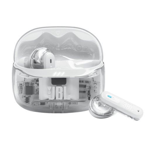 Auriculares JBL inalámbricos Bluetooth 5.3 con Cancelación de Ruido True Wireless Blanco Transparente