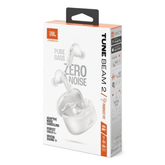 Auriculares JBL inalámbricos Bluetooth 5.3 con cancelación de ruido y Pure Bass Blanco