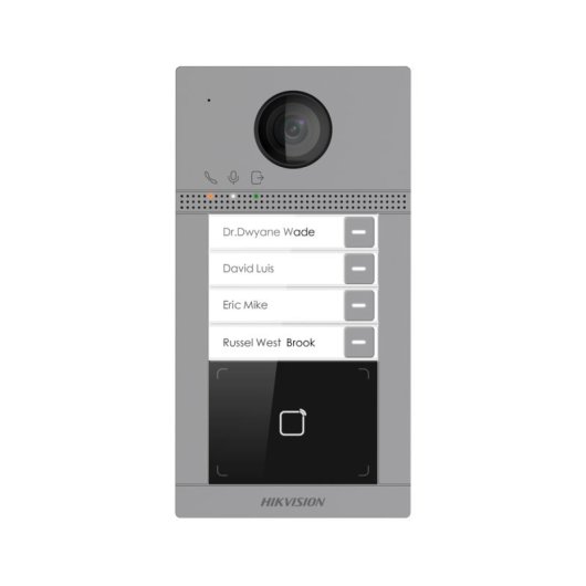 Videoportero Hikvision DS-KV8413-WME1 2MP WiFi PoE 4 Botones Lector Tarjetas MF 2 Relés IP65