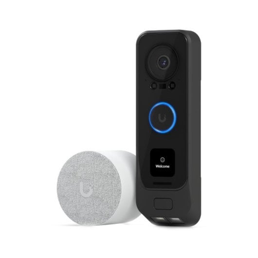 Campainha Ubiquiti G4 Kit PoE profissional com áudio bidirecional de 5 MP e visão noturna UP-Chime, intercomunicador de vídeo