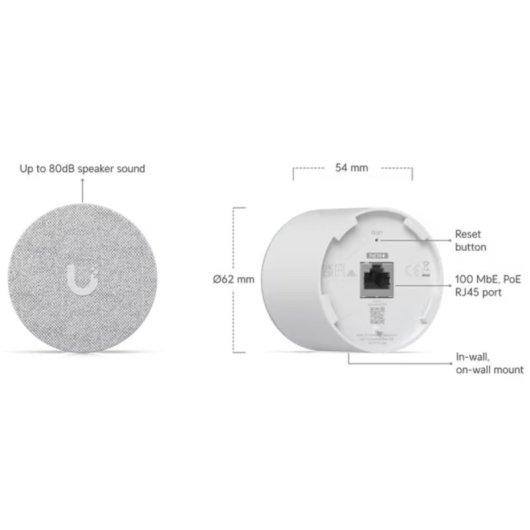 Campainha Ubiquiti G4 Kit PoE profissional com áudio bidirecional de 5 MP e visão noturna UP-Chime, intercomunicador de vídeo