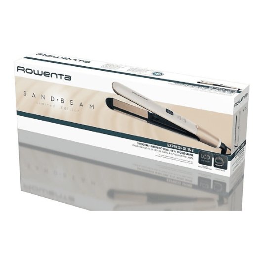 Lisseur Rowenta SF4633F0, 8 niveaux de température, plaques céramiques, fonction ionique, beige