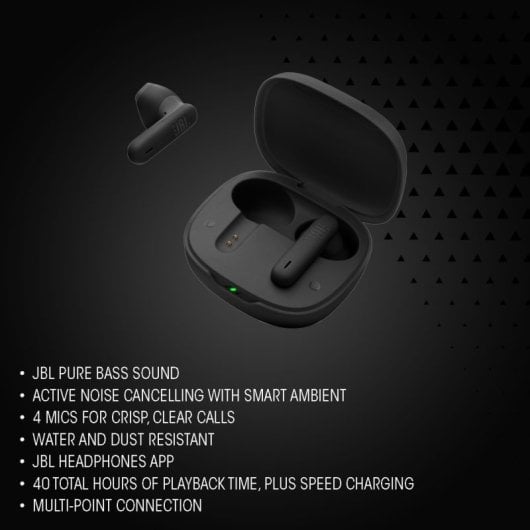 Auriculares JBL Wave Flex 2 inalámbricos bluetooth com microfone preto