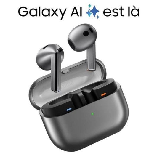 Auriculares Samsung Galaxy Buds3 Inalámbricos Bluetooth 5.4 com Cancelamento de Ruído Ativo Prata