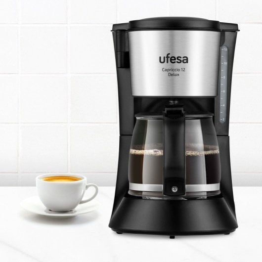 Cafetera de filtro Ufesa Capriccio 12 Delux 1,2L 680W jarra cristal filtro permanente