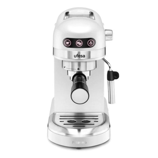 Cafetera Espresso Ufesa Palermo 20 bares Thermoblock vaporizador orientable calienta-tazas Blanco