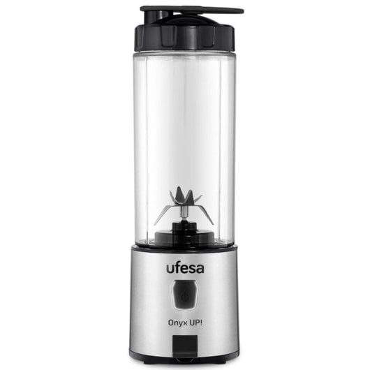 Batidora de Vaso Portátil Ufesa Onyx GO & UP! 400ml Tritán 6 Cuchillas Carga USB Negra