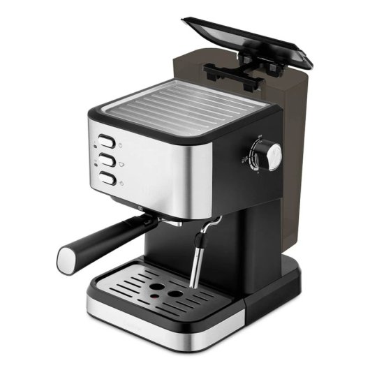 Macchina per caffè espresso Ufesa Calabria da 1,5 l e 20 bar in acciaio inox con vaporizzatore e scaldatazze