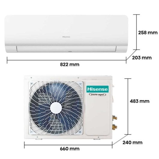 Hisense KC35lr03 Aire acondicionado Split 1x1 Con Bomba De Calor Inverter Wifi 2.765 frigorías