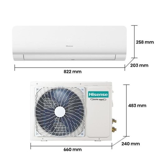Hisense KC35lr03 Aire acondicionado Split 1x1 Con Bomba De Calor Inverter Wifi 2.765 frigorías