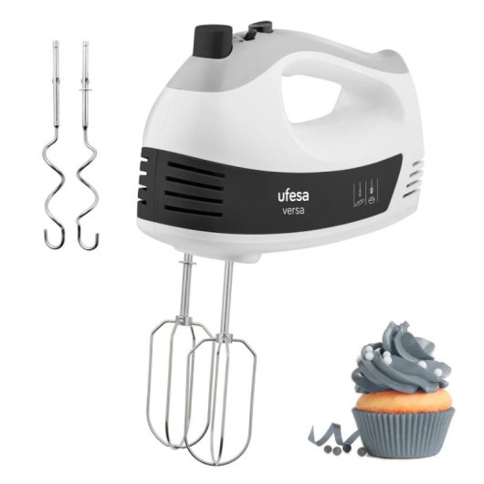 Batedeira manual Ufesa Versa BV4660 500W 5 velocidades, preta/branca