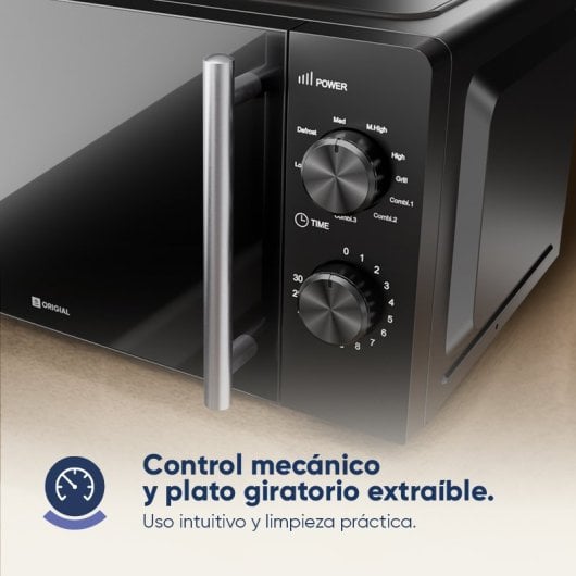 Origial INFINITYHEAT MIRROR GRILL Microondas con Grill 20L 700W Negro