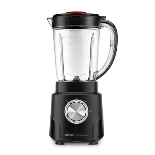 Batidora de Vaso Ufesa Coral Black 600W 1.5L 4 Cuchillas Acero Inoxidable Turbo