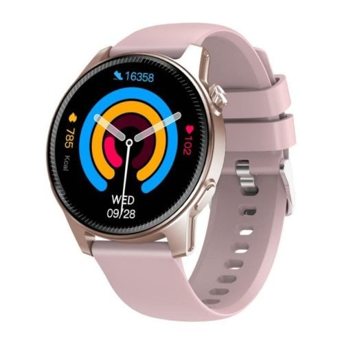 Montre connectée Denver SWC-392RO Bluetooth, écran AMOLED, IP67, rose, oxymètre, fonctionnalités santé