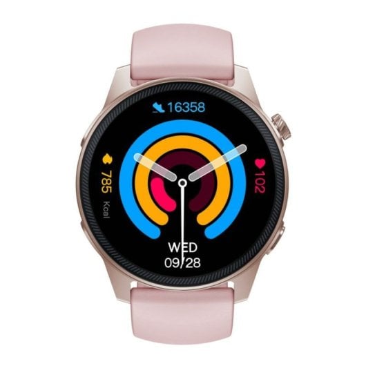 Montre connectée Denver SWC-392RO Bluetooth, écran AMOLED, IP67, rose, oxymètre, fonctionnalités santé