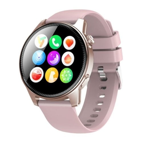 Montre connectée Denver SWC-392RO Bluetooth, écran AMOLED, IP67, rose, oxymètre, fonctionnalités santé