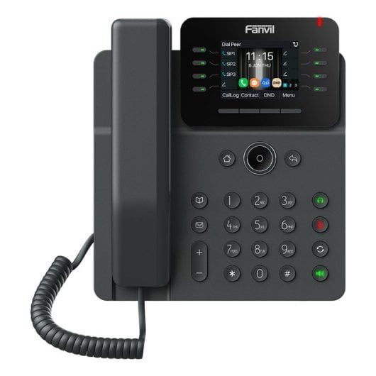 Teléfono IP Fanvil Gigabit 12 líneas LCD Altavoz PoE Montaje en pared Negro