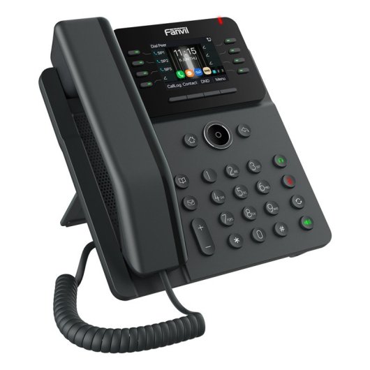 Teléfono IP Fanvil Gigabit 12 líneas LCD Altavoz PoE Montaje en pared Negro